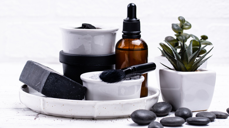 charcoal skincare and beauty products