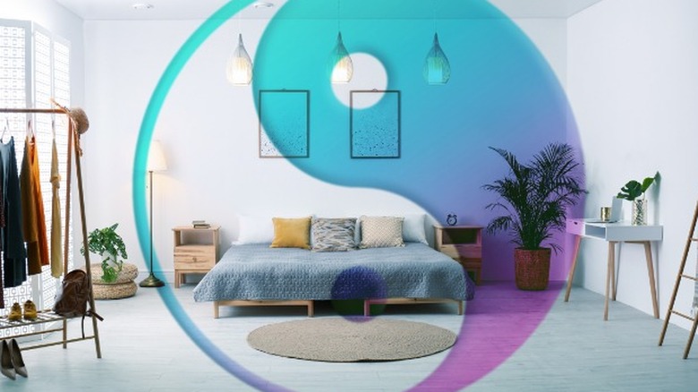 Living room with yin and yang symbol