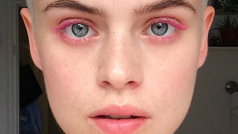 Cajsa Wessberg wearing pink mascara