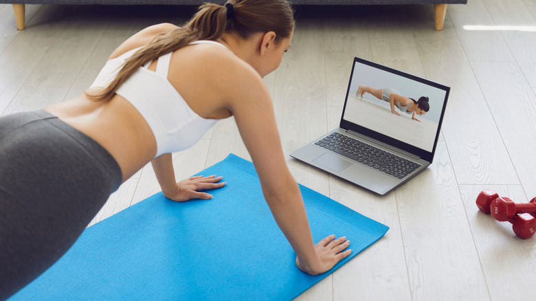 Woman doing push-ups