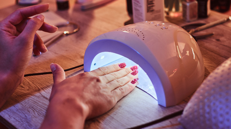 nails under UV light