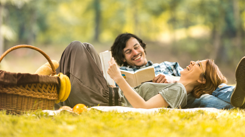 Couple reading together