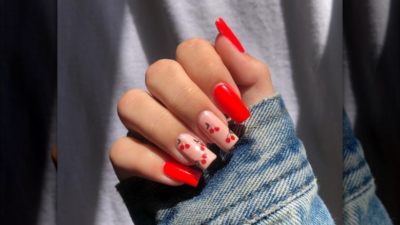 Cherry red nails