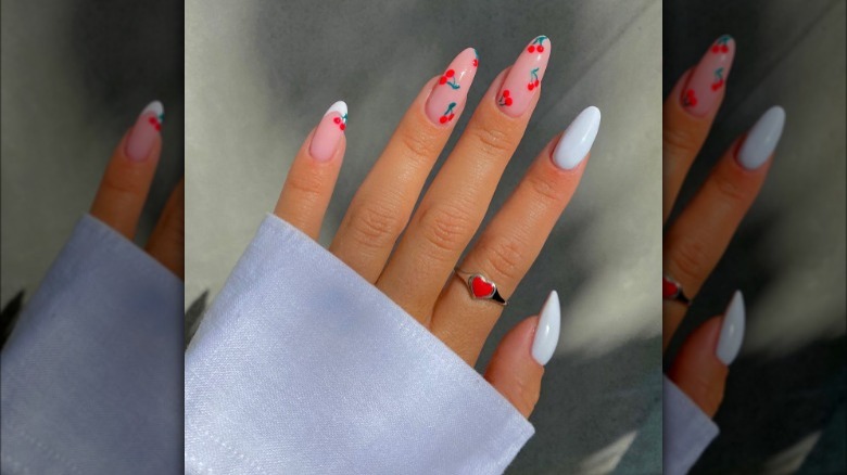 Scattered cherry nails