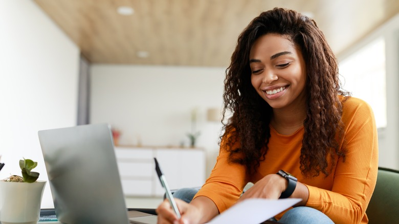 Woman working from home 