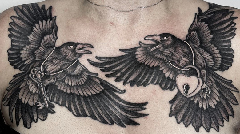 Angel Raven Crow Tattoo Art Gift' Men's T-Shirt | Spreadshirt
