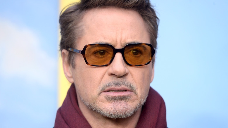 Robert Downey Jr. with amber sunglasses 