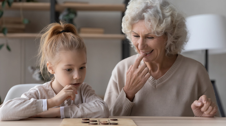 grandma and girl hang out