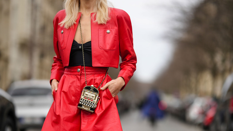 Women in red outfit