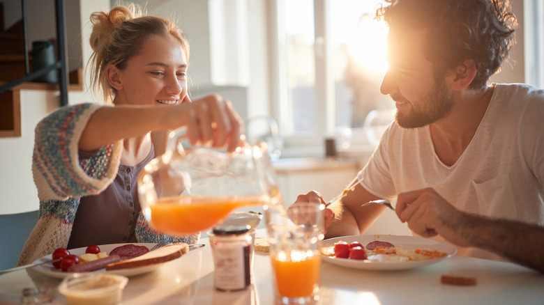 People eating breakfast