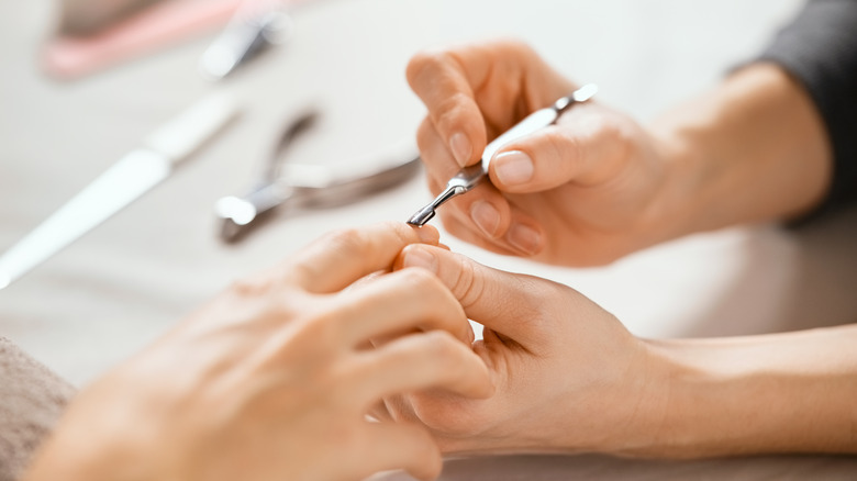 close up of cuticle care