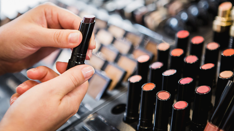 Multiple makeup samples on a counter