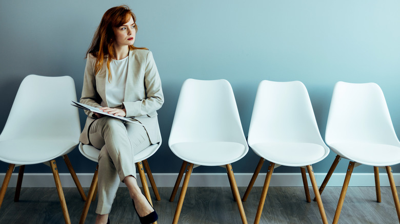 woman waiting for job interview