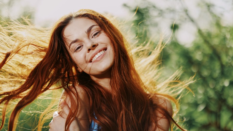 Happy woman with glowing skin