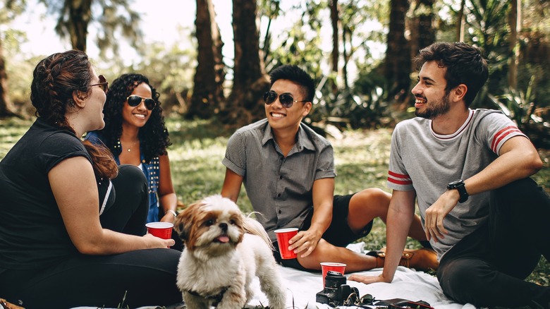 friends having fun outdoors