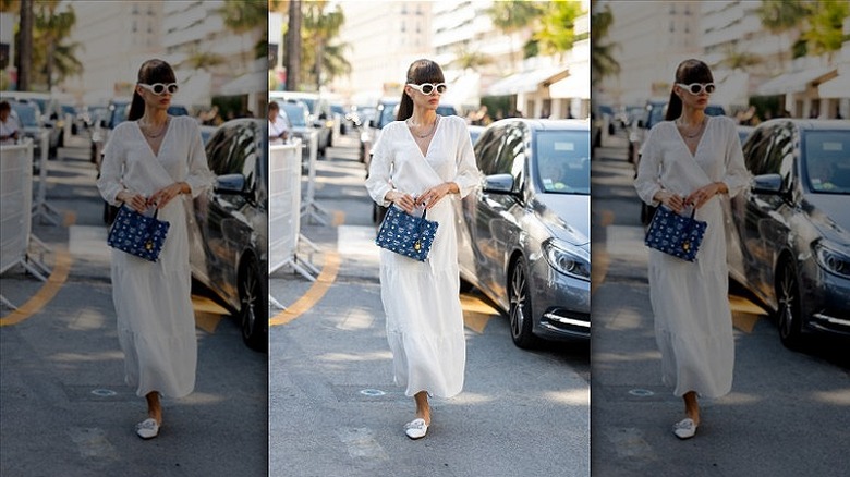 woman wearing white flowy dress