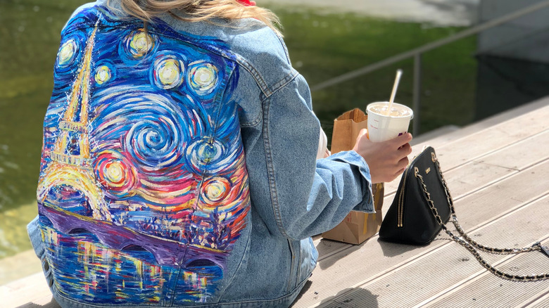 A painted, embellished jacket 