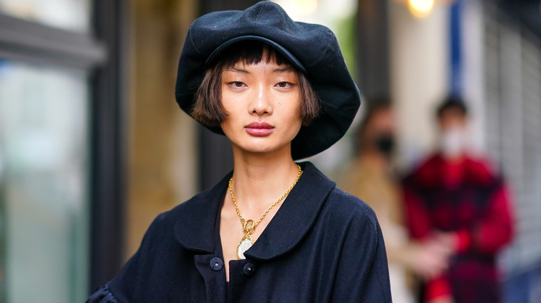 Woman with French bob and beret