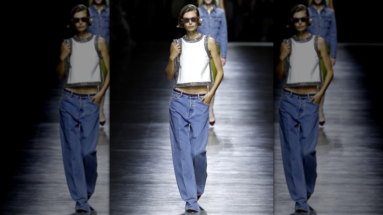 Gucci spring summer runway baggy jeans