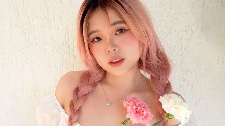 Cute pink-cheeked Asian girl