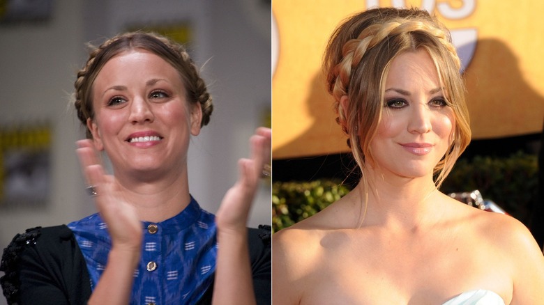 Kaley Cuoco wearing milkmaid braids