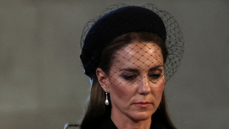 Kate Middleton at funeral procession