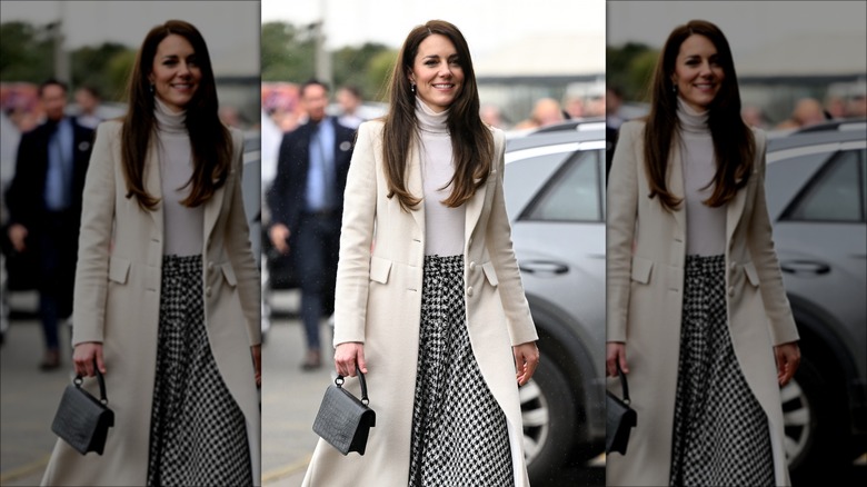 Kate Middleton wearing cream coat