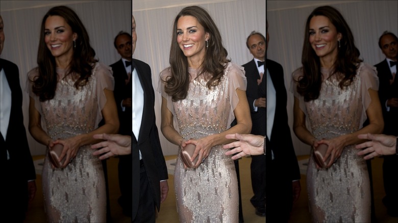 Kate Middleton wearing a sparkly dress