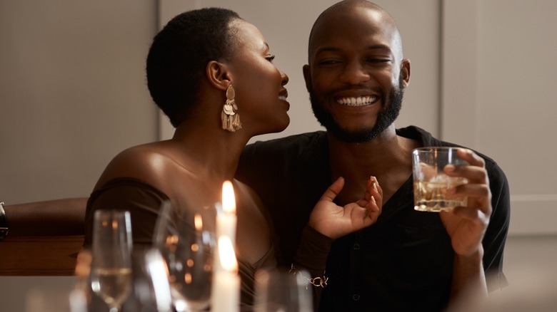 couple talking at dinner