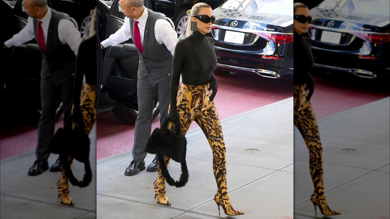 Kim Kardashian leopard pantaboots