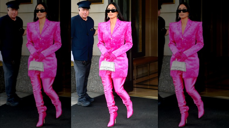 Kim Kardashian pink pantaboots