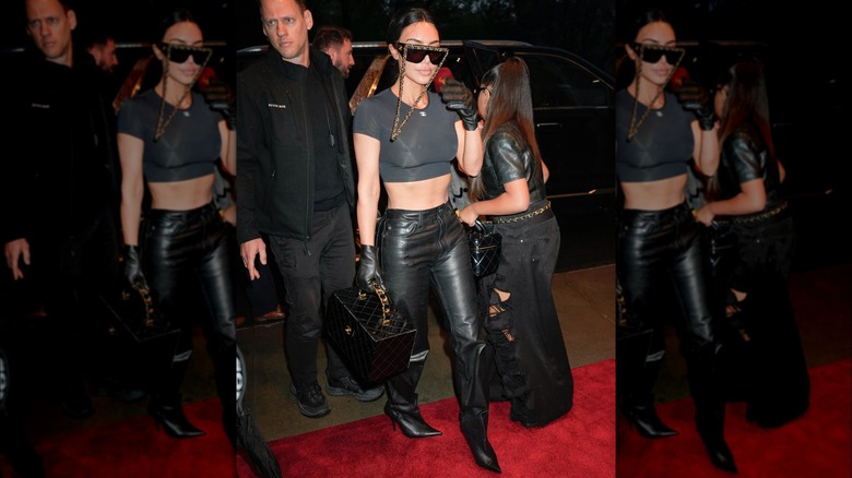 Kim Kardashian leather pantaboots
