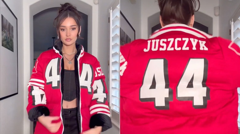 Kristin Juszczyk in her custom jacket