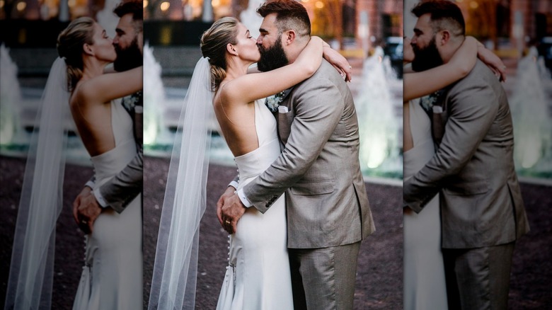 Jason and Kylie Kelce's wedding day picture