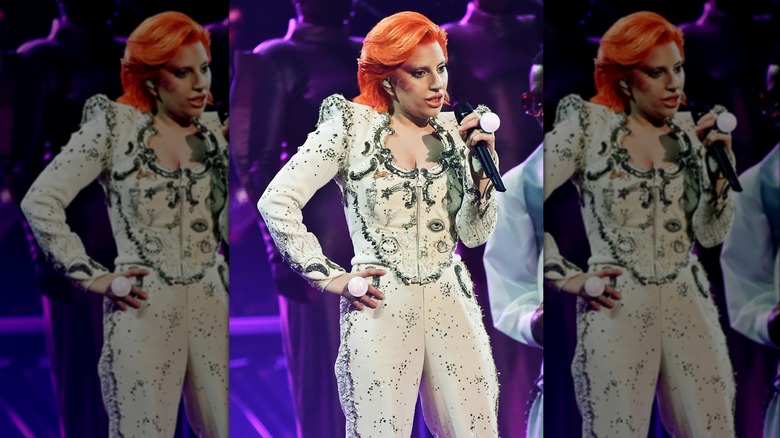 Lady Gaga in white jumpsuit
