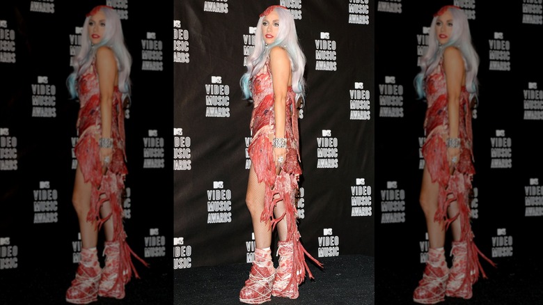 Lady Gaga in meat dress