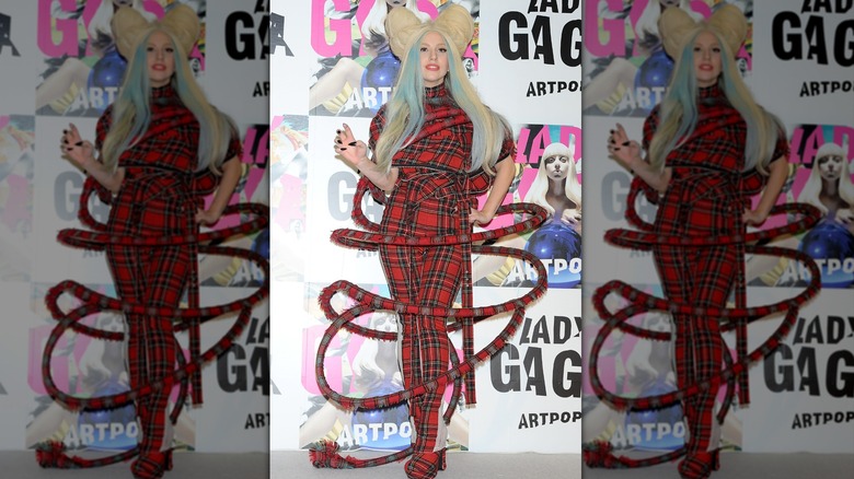 Lady Gaga in plaid