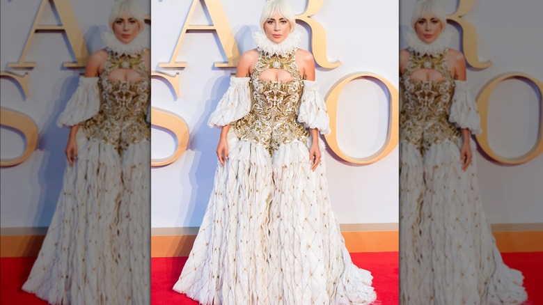 Lady Gaga in gold dress