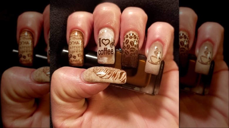 Latte-inspired nail art