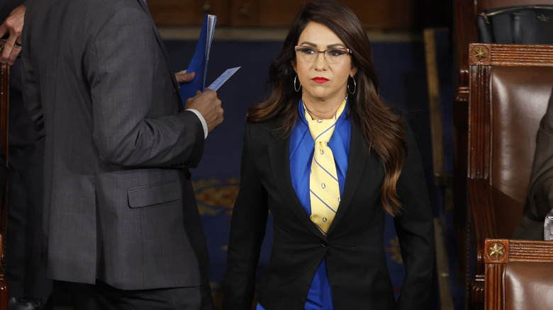 Lauren Boebert wearing a yellow tie