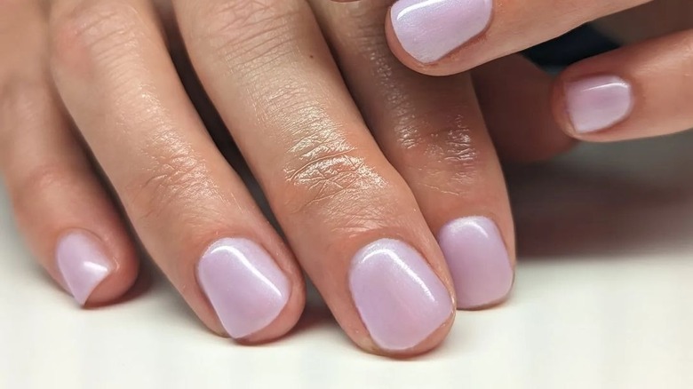 light pastel lavender nails