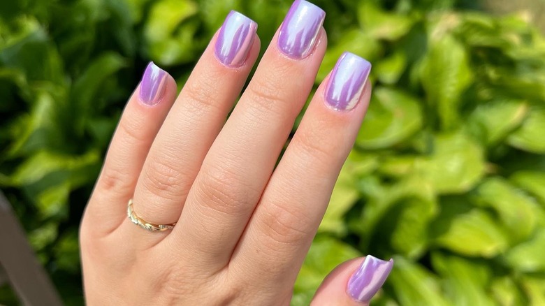 chrome lavender nails