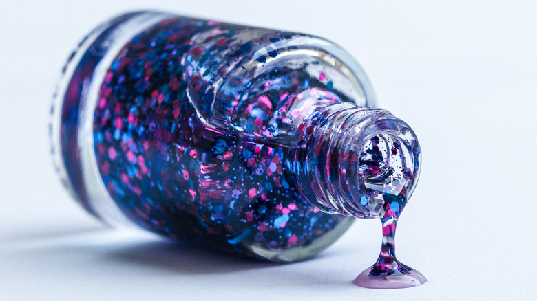 nail polish glitter dripping