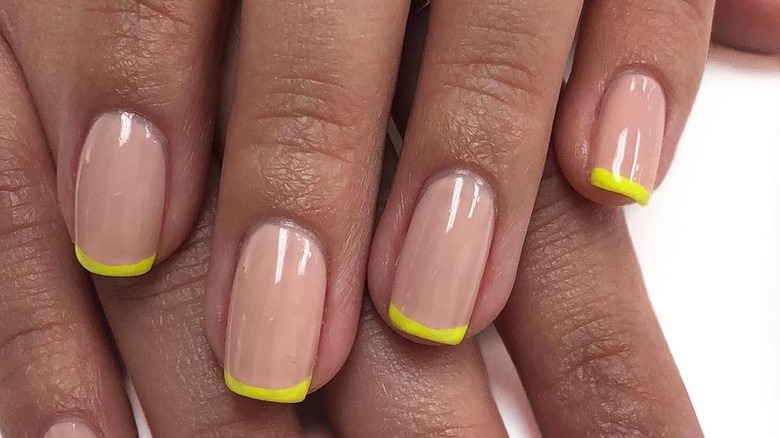 yellow tips manicure