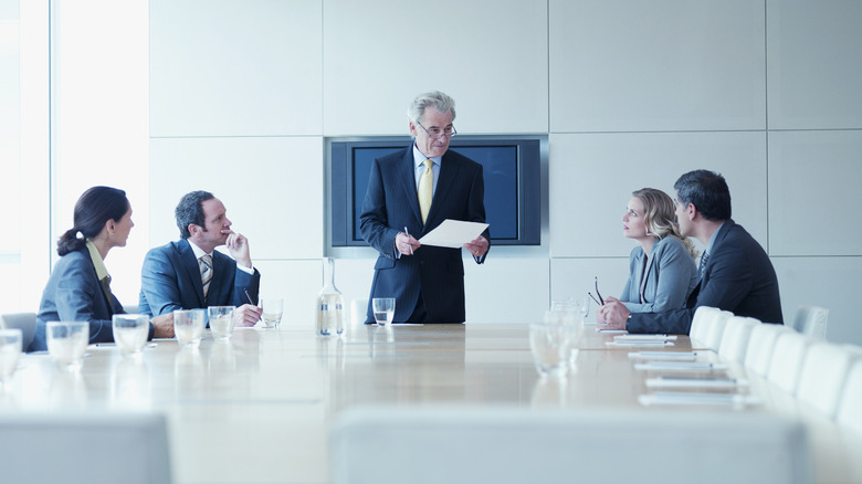 A manager leading a meeting