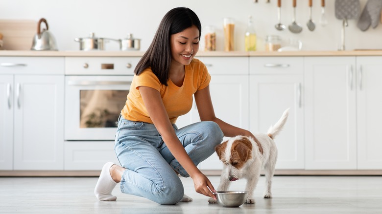 Woman with her pet dog