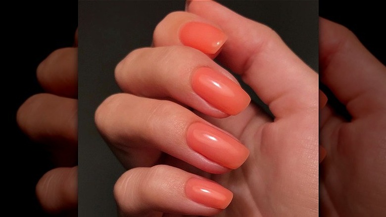 Sheer coral nails 