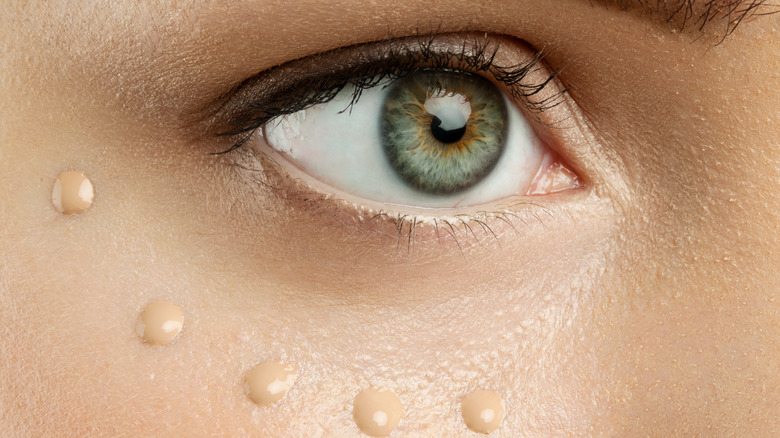 Closeup of concealer under eye