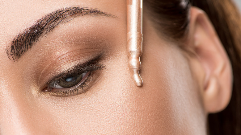 Liquid highlighter being applied