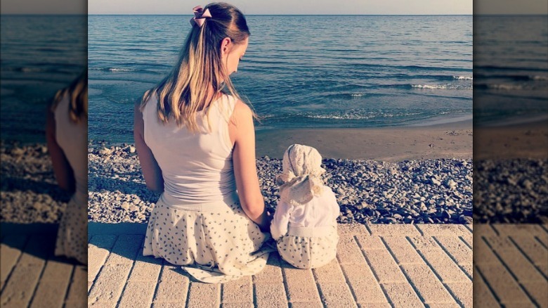 mom and daughter wear matching skorts